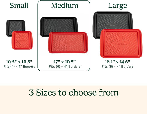 Cuisinart CPK-200 Grilling Prep and Serve Trays, Large Black and Red 17 x 10.5