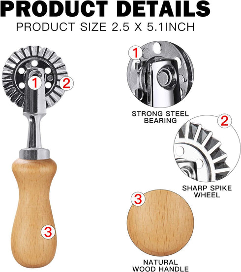 Pasta Maker Cutter Wheel, Dough Ravioli Pizza Cutter Wheel for Home and Kitchen, 1.3"
