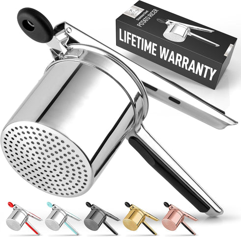 Zulay Kitchen Large 15oz Potato Ricer, Heavy Duty Stainless Steel Potato Masher