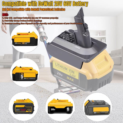 V7 Battery Adapter for Dyson V7 Vacuum Cleaner, V7 Adapter for Dewalt 20V Battery, Replace for Dyson V7 Battery, Works