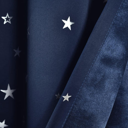 52" 108" Lush Decor Star Blackout Window Curtain Panels Pair W x L Navy - Blackout Curtains for Bedroom - Dark Blue