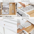 Bamboo Kitchen Towel and Food-Storage Organizer, Adjustable Wall Inserts, Non-Slip Feet, White Finish for Kitchen