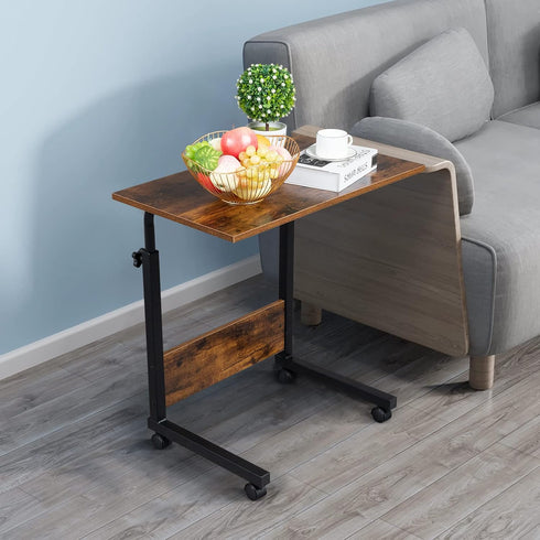 Henf Mobile Sofa Side Table Rolling Bed Table Snack Table, Height Adjustable Portable Laptop Computer Stand Desks