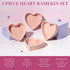 Paris Hilton Heart Shaped Ramekin Set, Mini Ceramic Baking Dishes, 4-Piece Oven Safe, Pink