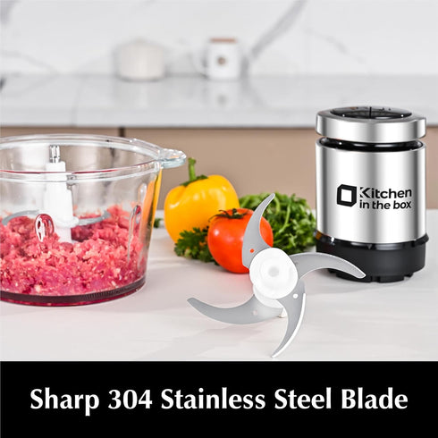 Kitchen in the Box Food Processors, Small Meat Grinder & Electric Vegetable Chopper with 2 Bowls (8 Cup + 8 Cup)