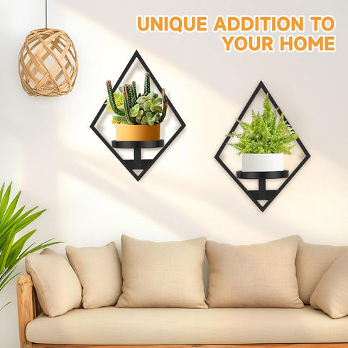 2 Pack Sbosbo Wall Plant Holder, Metal Floating Shelves Indoor, Window Sill Plant Shelf for Bedroom Bathroom Living