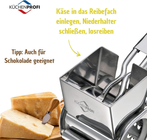 Stainless Steel Single Drum Rotary Cheese Grater, Durable Grater for Chocolate and Nuts