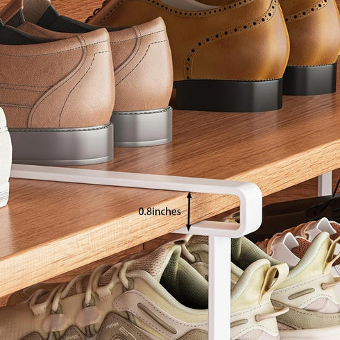 Fliqor Closet, 2 Pack Expandable Hanging Shoe Rack for Retractable Metal Under Shelf Rack, Adjustable Under Cabinet
