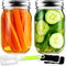 Leaflai 2 Pack 16oz Glass Mason Jars with Airtight Lids - Regular Mouth