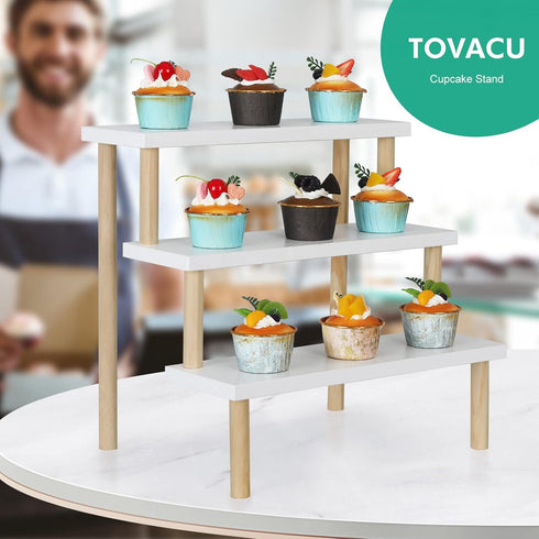 3 Countertop Windowsill Plant Stand Shelf Tiers Desktop Organization and Storage Shelf Bathroom Corner Cupcake Display