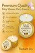Set |9-Pack 40 Majestic Zen Baby Shower Candle Favors Gift Neutral Scented Soy Wax Candles with Fresh Baby Powder |Long
