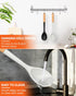 Large Silicone Cooking Spoons, 13.2inch Nonstick Solid Wooden Handle for Serving, Basting, Mixing (Black & White)