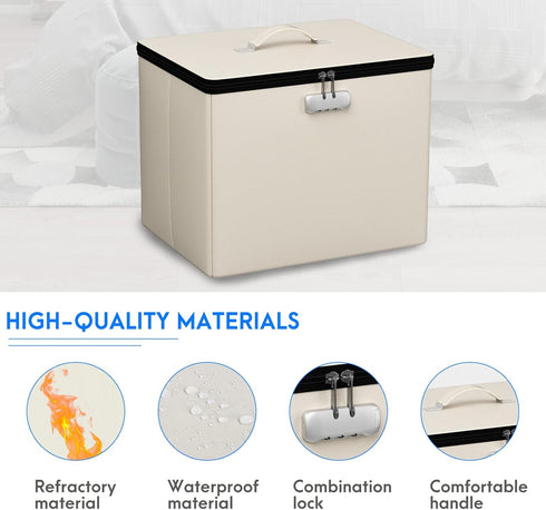 17 13 13 inch Tamfile Small Ottoman with Storage, x x Fireproof Safe Folding Ottoman with Lock for Important Documents