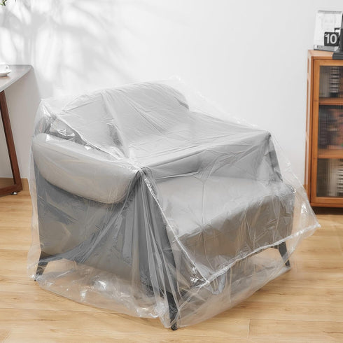 Plastic Furniture Chair Covers for Moving, Extra Large Heavy Duty Waterproof Protectors for Armchair & Recliner