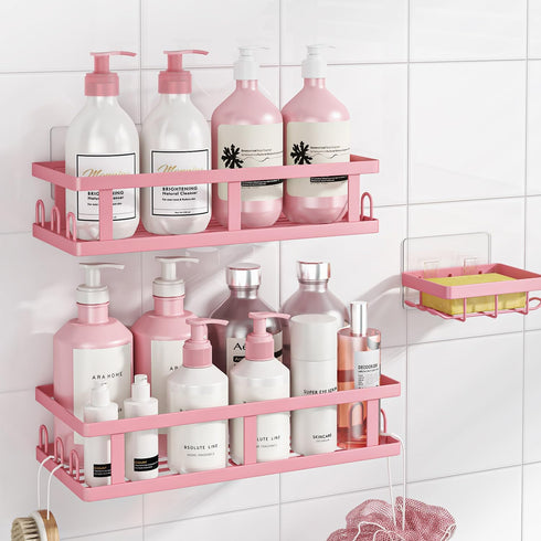 Youvip Shower Caddy Adhesive,No Drill Bathroom Organizer,Large Capacity Rustproof Shelves for Inside