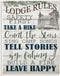 Stupell Industries Lodge Rules Country Landscape Textured Wood Design Wall Plaque, 10 x 15, Multi-Color