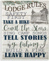 Stupell Industries Lodge Rules Country Landscape Textured Wood Design Wall Plaque, 10 x 15, Multi-Color