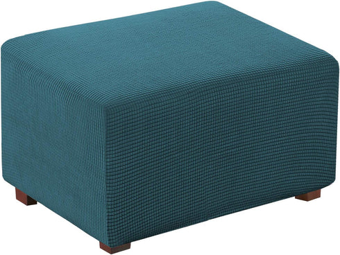 Flamingo P Oversized Spandex Jacquard Ottoman Slipcover, Stretch Storage Cover Protector (X-Large, Deep Teal)