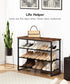 HOOBRO Shoe Rack, 4 Tier Shoe Storage Organizer with 3 Oxford Fabric Shelves, Holds 12-16 Pairs for Entryway Closet