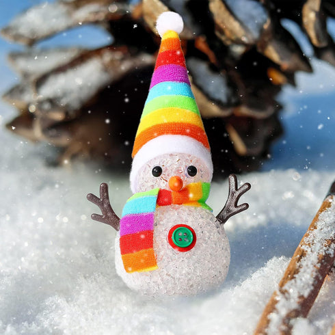 Honoson 5 7 Pieces Colors Changing Glowing Snowmen Light Christmas Snowman Light Changing LED Night Light Table