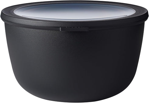 Mepal Cirqula 101oz Multi Food Storage Bowl - Nordic Black with Transparent Lids, Microwave & Dishwasher Safe