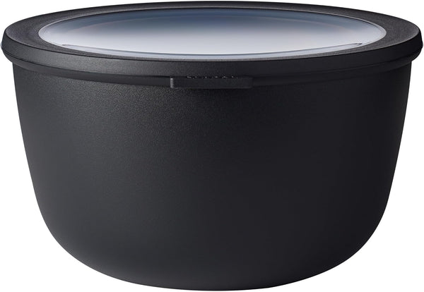 Mepal Cirqula 101oz Multi Food Storage Bowl - Nordic Black with Transparent Lids, Microwave & Dishwasher Safe