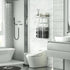 Towel Racks for Bathroom, Floating Shelves with Towel Rack and Paper Holder, Over Toilet Storage Basket, White