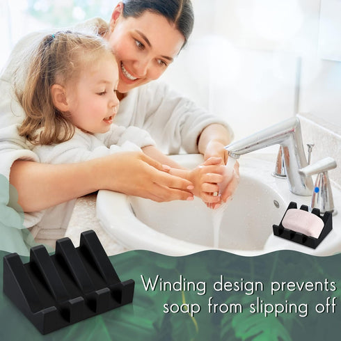 2 Cunhill Pieces Silicone Soap Dish Self Draining Soap Dish Shower Waterfall Bar Soap Holder Tray with Drain Soap Saver