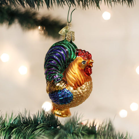 Old World Christmas Rooster Glass Blown Ornaments for Christmas Tree