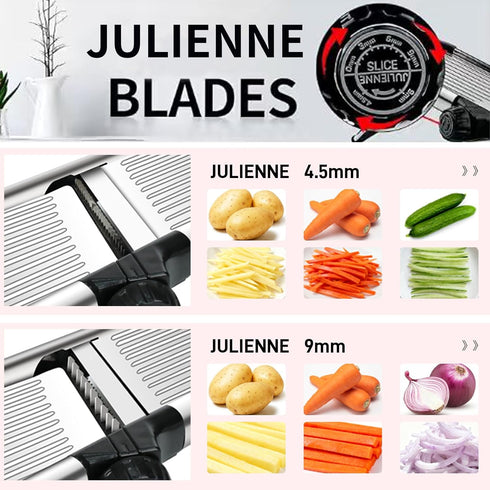Mandoline Food Slicer, Adjustable Mandoline Slicer for Kitchen, Stainless Steel Mandolin Vegetable Chopper