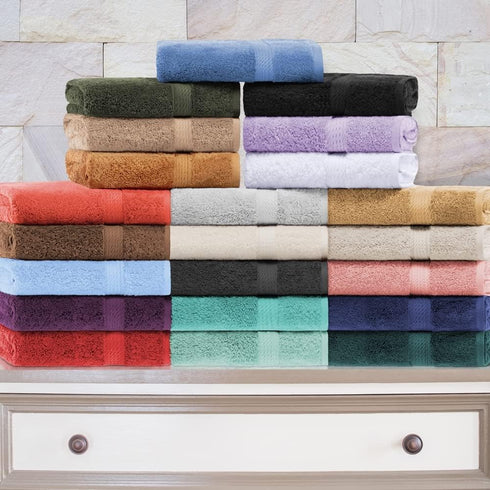Superior Egyptian Cotton Pile Face Towel/Washcloth Set of 6, Ultra Soft Luxury, Red