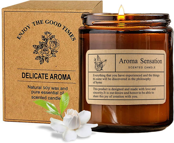 Gardenia Scented Candles, Long Lasting Soy Candle for Home, Gifts for Women and Men