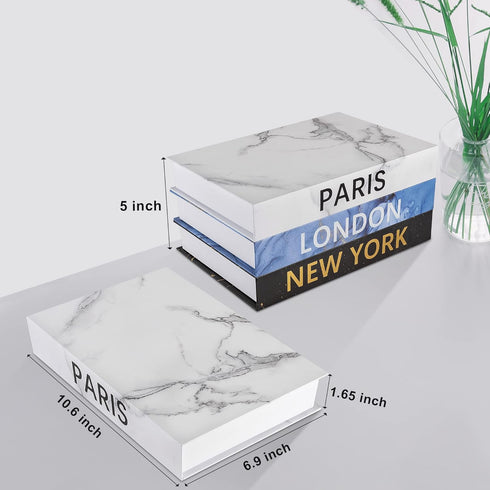 Set 3 (Z111) Decorative Books for Home Decor of Stacked Book Coffee Table Bookshelf Dcor Faux Books for Decoration