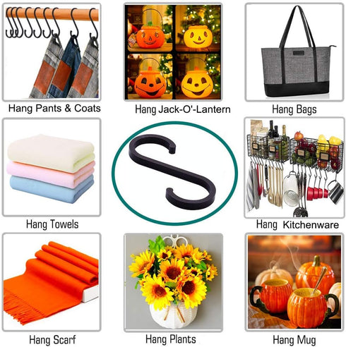 GAViA S Hooks - Matte Black S Shaped Hooks Heavy Duty for Hanging Pots and Pans, Plants, Coffee Cups, Coats, Bags,