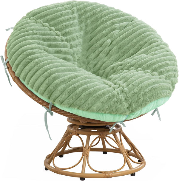 HOMBYS Fluffy Shaggy Cover for Papasan Chair Cushion, Plush Faux Fur Slipcover