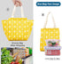 iknoe Insulated Lunch Bag for Women, 9L Sturdy Wide-Open Portable Lunch Tote with Interior Pockets, Yellow