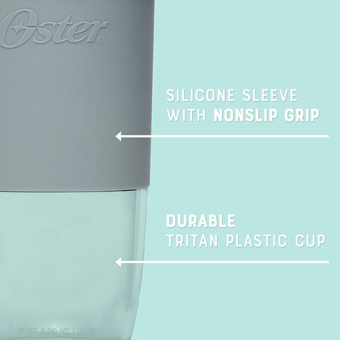Oster Blend Active Portable Blender, USB Chargeable Personal Blender with Drinking Lid, Gray