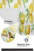 Microwave Oven Dust Cover, Yellow Lemon Watercolor Fruits Anti-Slip Cover with Storage Pockets, 12" X 35"