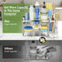 2-Tier Countertop Cisily Silver Kitchen Sink Caddy Organzier Rack with Flexible Dish Brush Holder, Sponge Holder