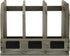 MyGift Vintage Gray Solid Wood Magazine Holder with 3 Compartments, Office Home Document Organizer