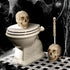 Set Set,Space Toilet Brush and Holder for Bathroom,Skullduggery Skeleton Gothic Bathroom Decor Toilet Bowl Brush Saving