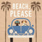 Beach Please Cocktail Napkins, Fun Beach Design, 20 Beverage Napkins, Party Supplies