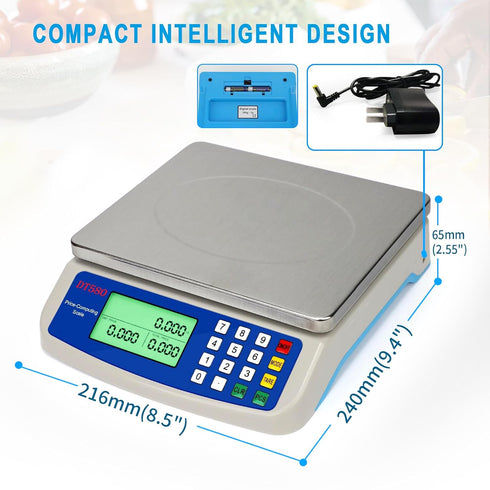 Large Digital Kitchen Scale 30KG, 66LB Commercial Food Scale for Baking, Stainless Steel with LCD Display