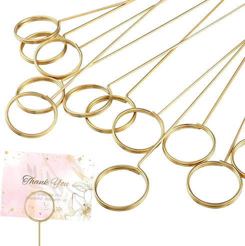 Hotop 30 Pcs Floral Card Holder Pick, Metal Wire Flower Place Card Stick for Centerpiece Table Wedding Favor