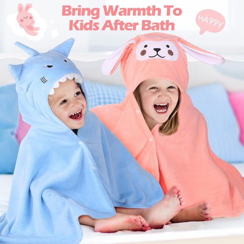 3 27.5 50 Inch 3-10 Moukeren Pcs Hooded Towel for Kids x Large Toddler Baby Bath Towel Coral Fleece Soft Absorbent Kids