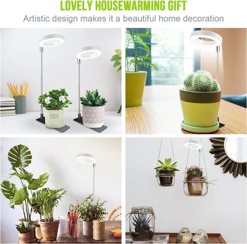 3 10 Dimming, Kullsinss Grow Lights for Indoor Plants, Full Spectrum Halo Growing lamp with Detachable Base, Height