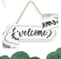 Wooden Welcome Sign for Rustic Farmhouse Decorations, Wall Hanging Welcome Sign for Front Door, White Rustic Wooden