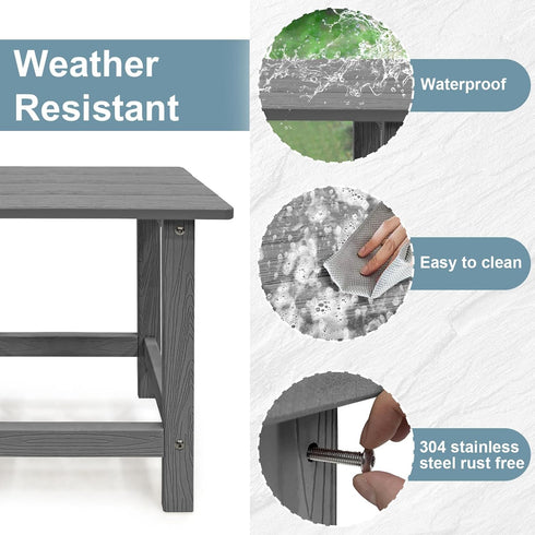 Meluvici Outdoor Side Table, HDPS Single Adirondack Side Table Weather Resistant, Table for Adirondack Chair, Outside