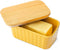 Hasense Large Ceramic Butter Dish with Sealing Lid, Yellow Airtight Butter Container for Countertop Storage