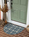 Unique Loom 2' 7" x 4' 1" Outdoor Coastal Area Rug - Ahoy, Hearth Blue/Ivory